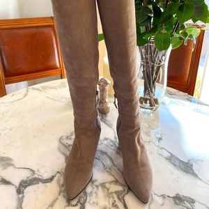 Stuart Weitzman size 6M taupe/light grey  suede over the knee boots